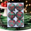 2 Boxes Christmas Tree Decorations Tartan Pattern Plastic Hanging Ball Festival Home Holiday Party Decorative Accent