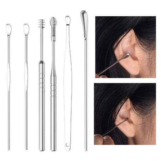 Yousheng 1 Set Ear Wax Cleaner Reusable Polished Surface Professional Spiral Earwax Remover Ear Pick Cleaning Tool Kit