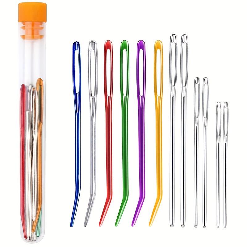 Curved Blunt-Tip Large-Eye Needle for Leather and Yarn DIY Projects