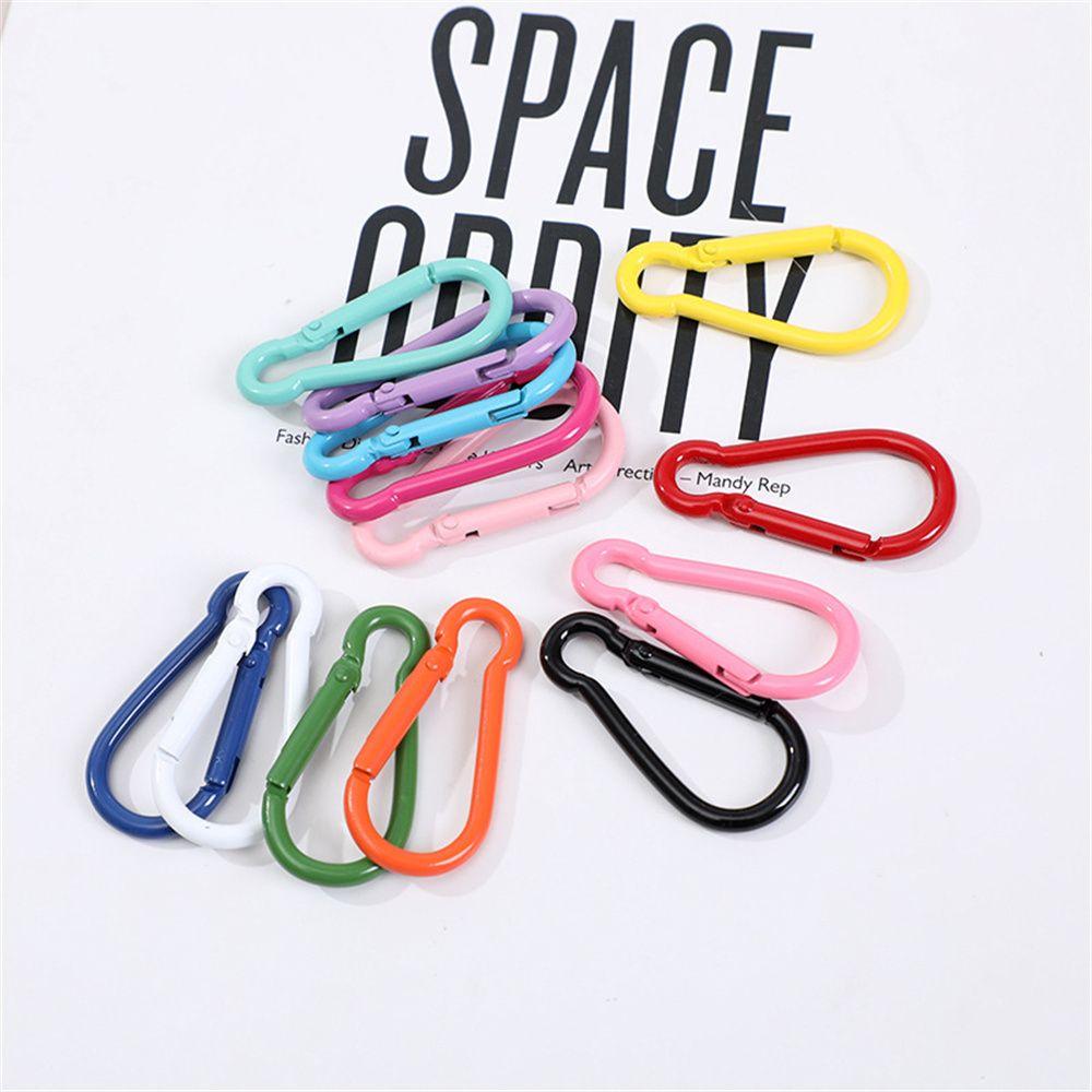 DIY Making Jewelry Safety Buckle Metal Camping Carabiner Hook Key Ring D Carabiner Keychain Clip