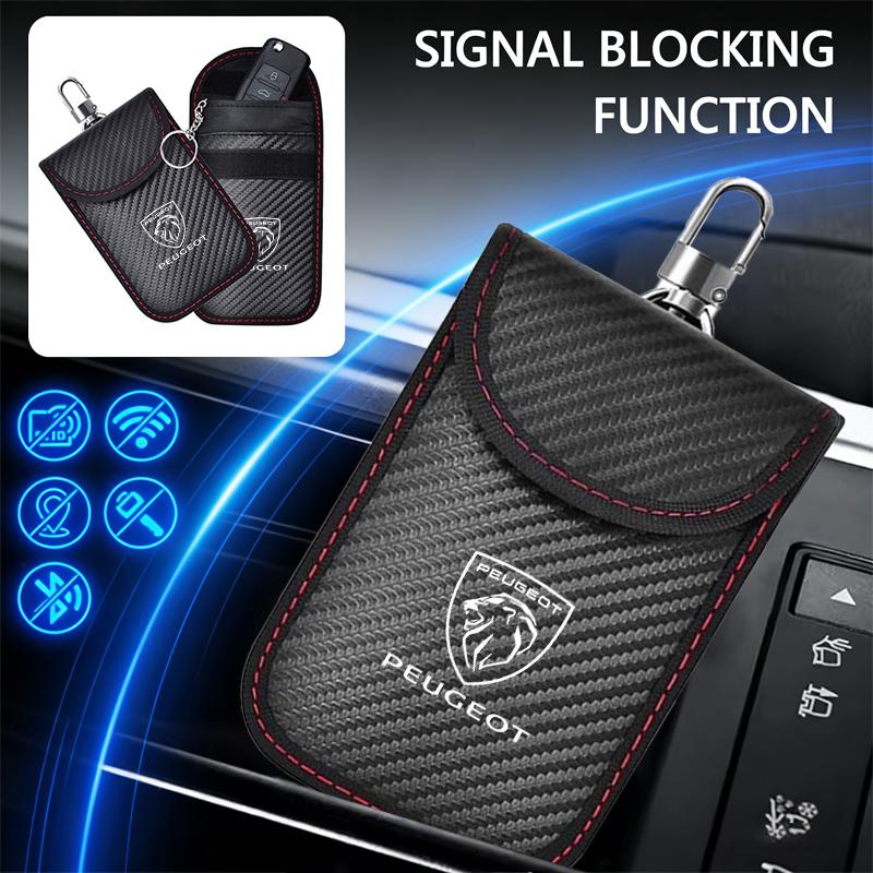 1pc Car Key Case Signal Blocker Bag RFID Shielding Y Pocket For Peugeot 206 307 308 207 3008 208 407 508 2008 5008 301 Citroen DS