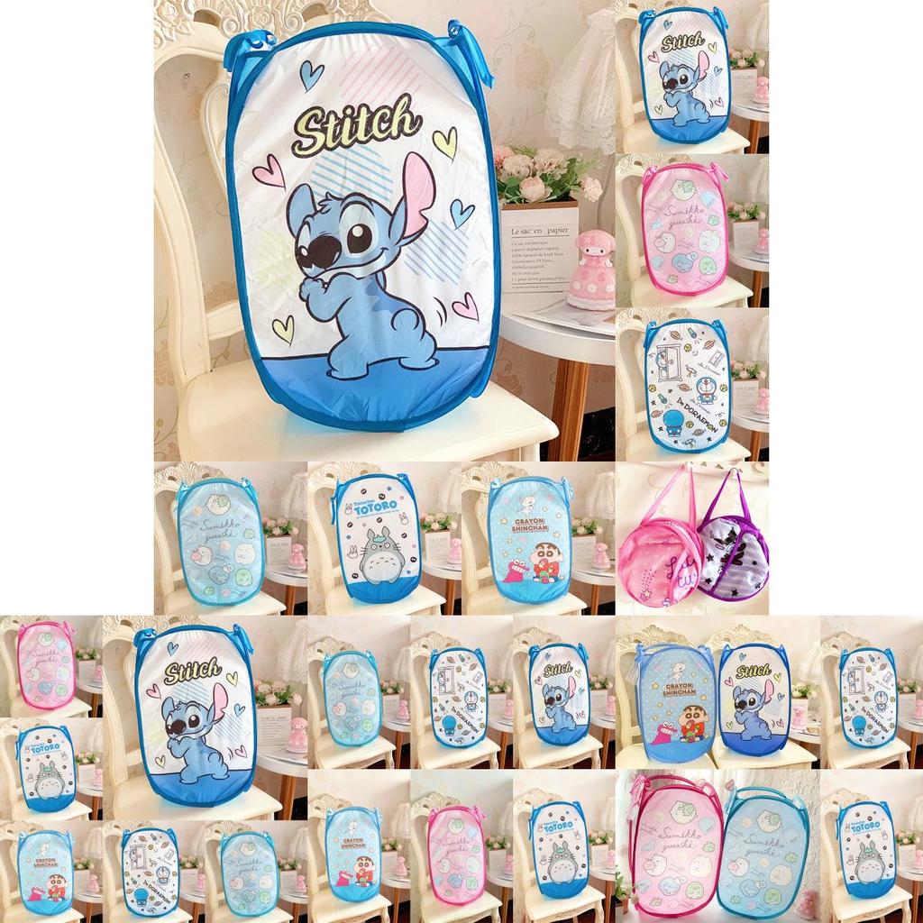 Large And Colorful Stitch Sumikkogurashi Collapsible Laundry Bag For Space-saving Storage