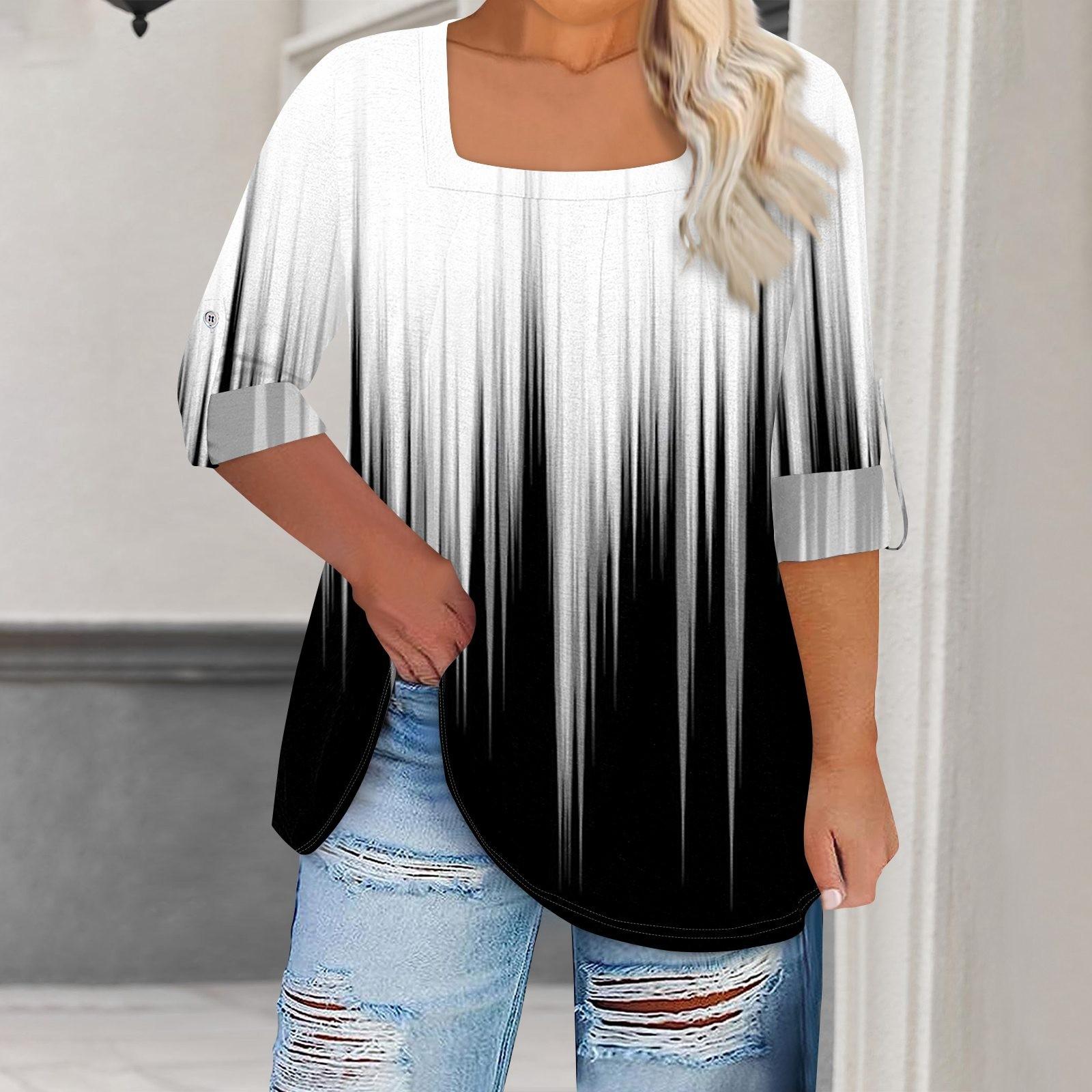 

Женская футболка с принтом, длинные рукава реглан, базовый квадратный топ стандартного размера для повседневной моды XXXXXL белый