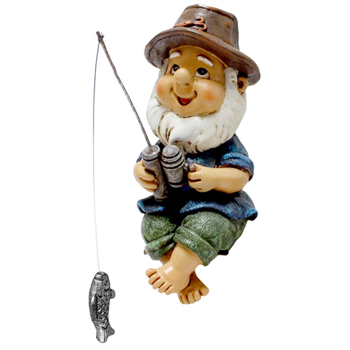 

Fishing Gnome Garden Gnome Statue Naughty Gnome Garden Figurine Dwarf Sculpture Resin Ornament for Lawn Yard Balcony Decorations