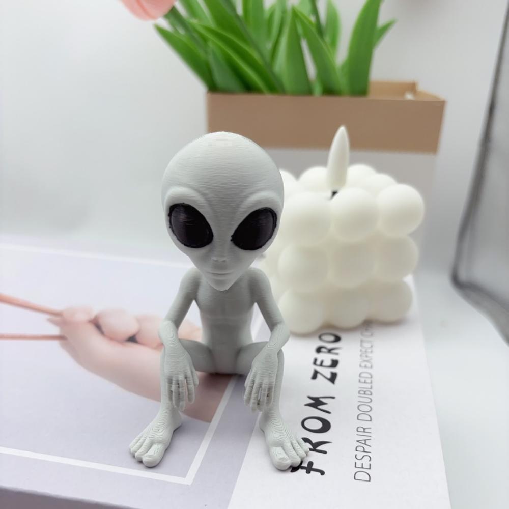 

3D-печатные статуэтки фэнтезийных инопланетян, интересные космические украшения и забавные дизайны, подходящие для декора помещений/улицы белый