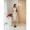 Girl Dress Retro Neck Strap V-neck Sleeveless Slim Fit and Thin Polka Dot Backless White Dress