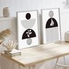 Boho Abstract Black Line Circular Poster, Semicircular Wall Art, Print Pictures, Canvas Painting, Minimalist Living Room, Home D