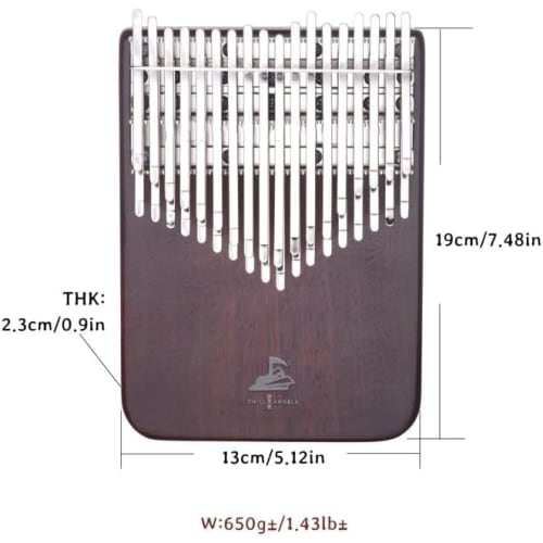 Chill Angels Kalimba, 34 Keys, Two Semitones, Thumb Piano, Sapele, C Key, Ebony Wood