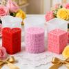 1pc Love Pillar Candle Mold | Embossed LOVE Letters Cylinder & Cube Mold, Silicone Material, Irregular Shape, Ideal for Wedding, Handmade Soap