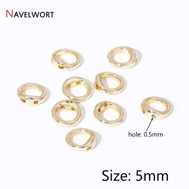 10/20Pcs Gold Plated Brass Crimp Beads,End Caps For Jewelry Making,Caps For Bracelet,Supplies For Jewelry,DIY Accessories