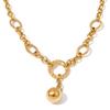 Eetit High Quality Stainless Steel Chain Round Ball Pendant Necklace Gold & Platinum PVD Plated Waterproof Distinctive Jewelry