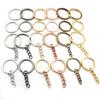 20Pcs 25-30mm Gold Silver Plated Key Ring Key Chain Clasp Findings Keychain Split Ring Plated Key Ring For Jewelry Making