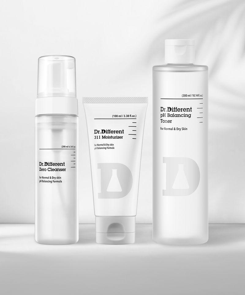 3-Piece Skincare Set for Normal to Dry Skin (Cleansing Foam + Toner + Cream)