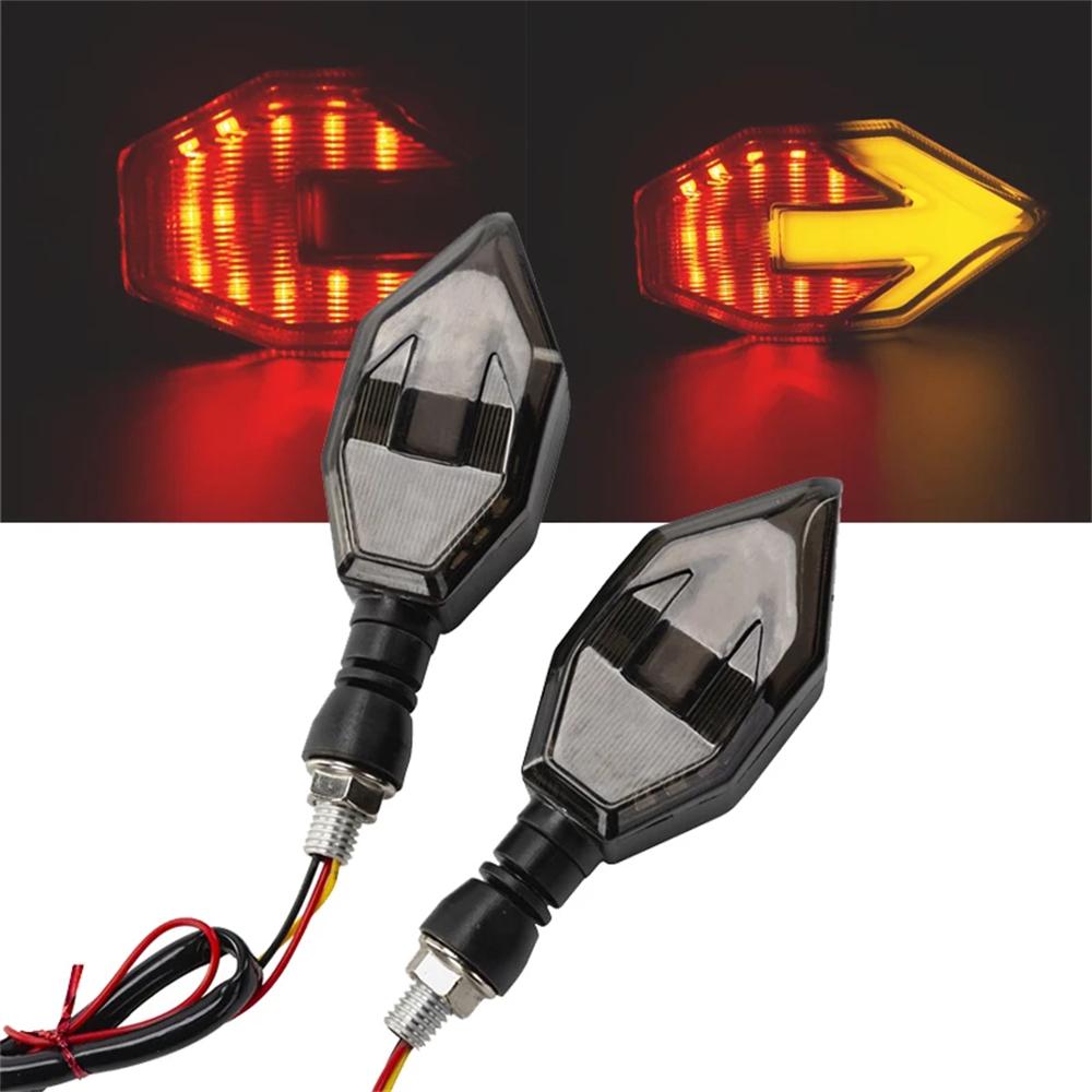 2PCS Indicators Flowing Turn Signal 2PCS Universal Motorcycle LED Flashing Turn Signal 12V Indicator Blinker Lamp (Color : Red)