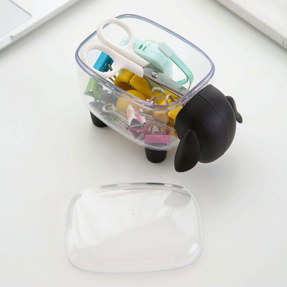 Cartoon Stationery Organizer Cute Desktop Organizer Makeup Cotton Box  Desktop Storage чёрный