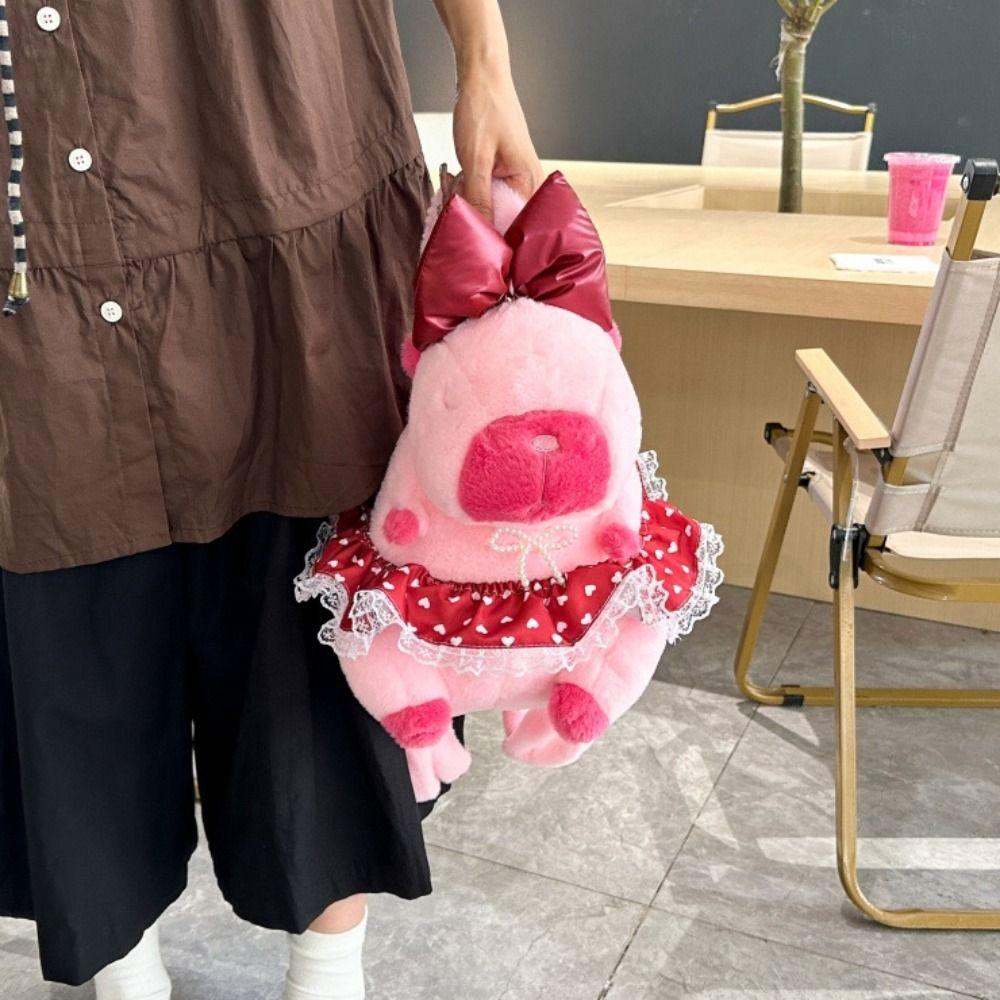 Shoulder Bag Capybara Plush Backpack PP Cotton Stuffed Capybara Knapsack  Kid Girl Boy