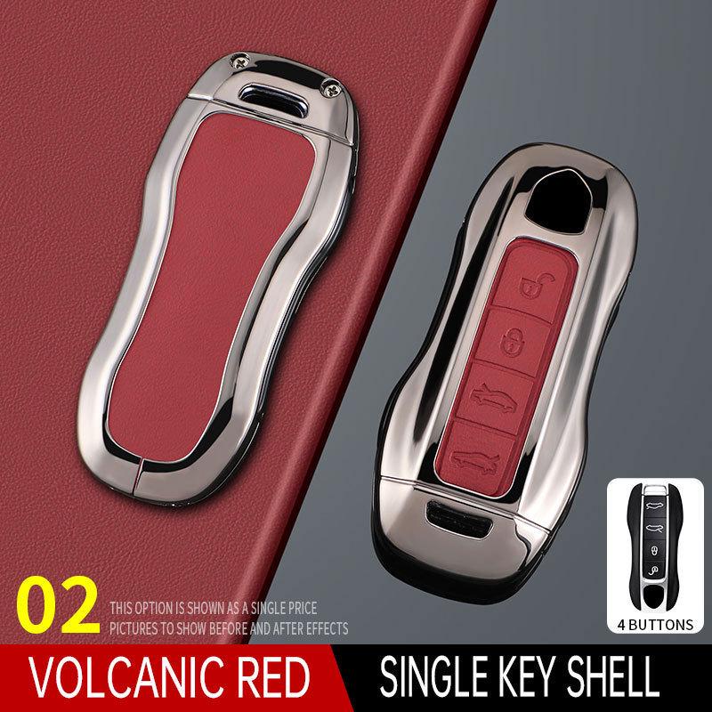 Compatible Key Cases for Porsche: Cayenne, Macan, Panamera, 911, 718 - Featuring Metal and Leather Buckle