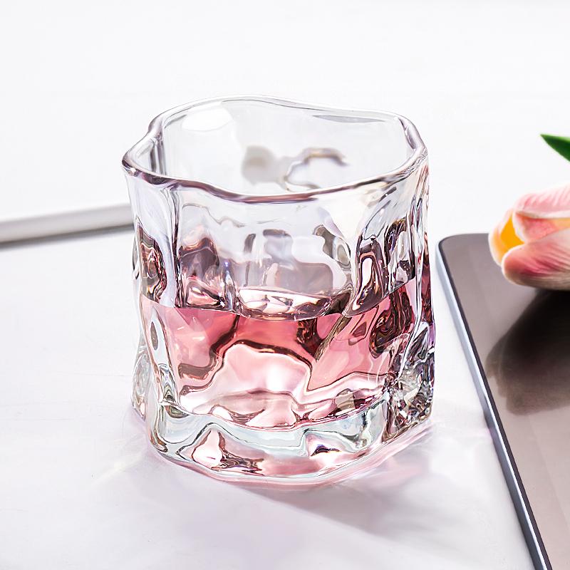 Transparent Glass Mug Glacier Wine Whiskey Coffee Cup Household Drinking Juice Irregular Shape Cups Drinkware