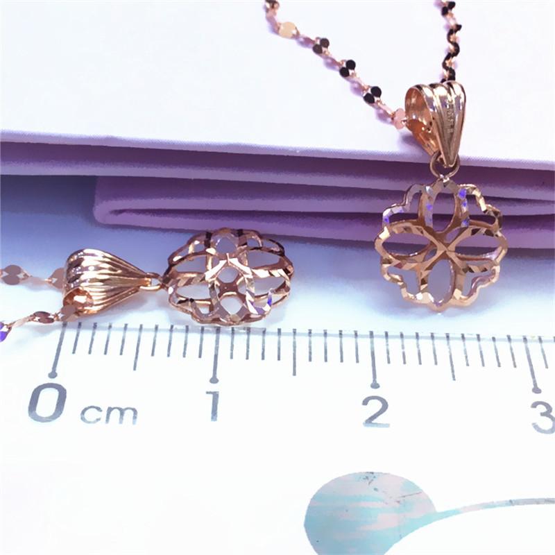 Purple Gold Hollow Flower Pendant Color Gold Fashion Trend Rose Gold Plated Women'S Necklace
