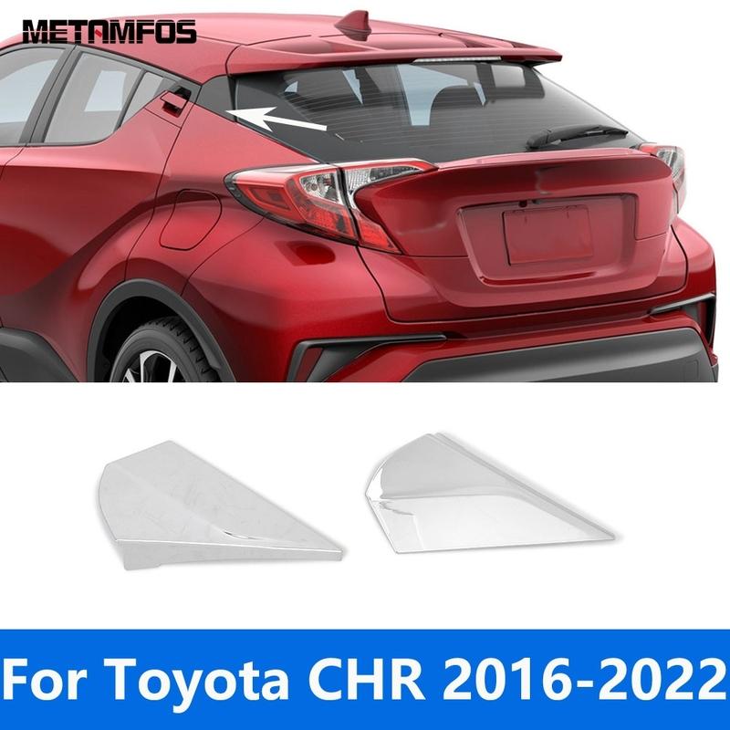 Rear Window Spoiler Side Wing Cover Trim Sticker For Toyota CHR C-HR 2016-   Chrome Exterior Accessories Car Styling