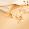 Ingemark Trendy Simple Irregular Spiral Metal Stud Earrings Women Trendy Creative Geometric  Pierced Earring New Year Jewelry