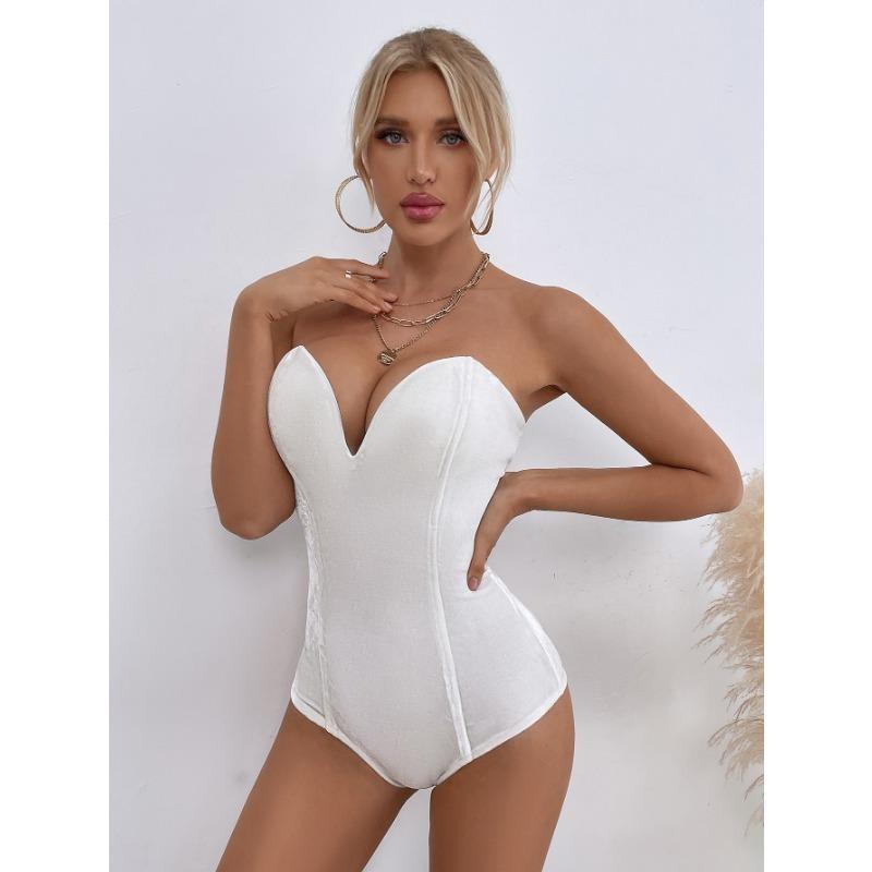 Women's Gold Velvet Sexy Strapless Versatile Jumpsuit for Women