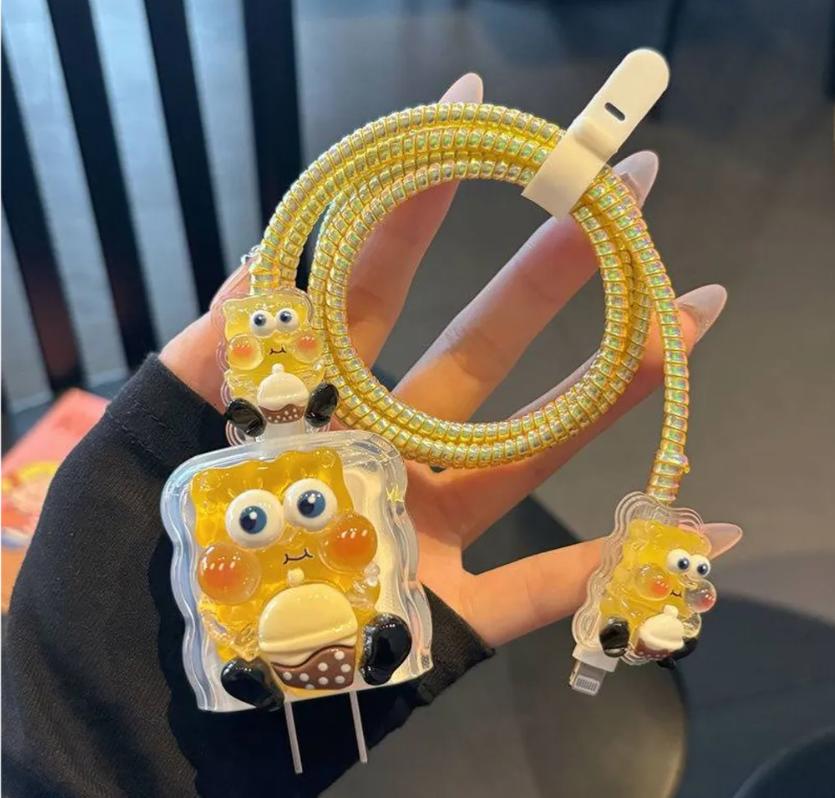 Защитный чехол для зарядного устройства мобильного телефона, крышка для кабеля передачи данных One Size жёлтый