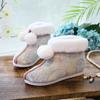 Fashion Women's Winter Short Boots Plush Warm Handmade Cotton Shoes Ethnic Embroidered Flat Women Ankle Snow Booties Zapatos Para Mujer