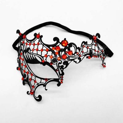 Venetian Halloween Half Face Mask Handmade Elastic Bands Black Lace Metal Mask Hollowed-out Vintage Masquerade Princess Mask