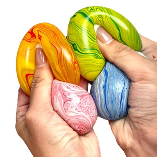 1/4Pcs Marbled Egg Stress Relief Toy Slow Rising Colorful Egg Stress Ball Sensory Squeeze Toy Anxiety Relief Easter Egg Fidget Toy