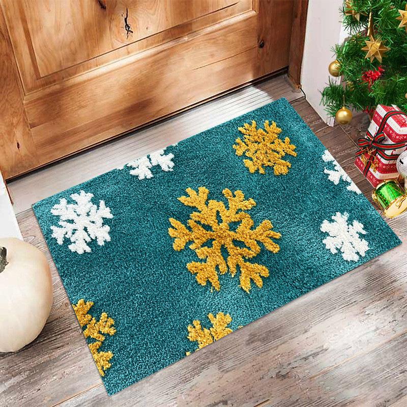 Christmas Carpet Door Merry Christmas Mat Festival Welcome Entrance Mat Home Navidad Xmas New Year Decor Toilet Anti Slip Mat