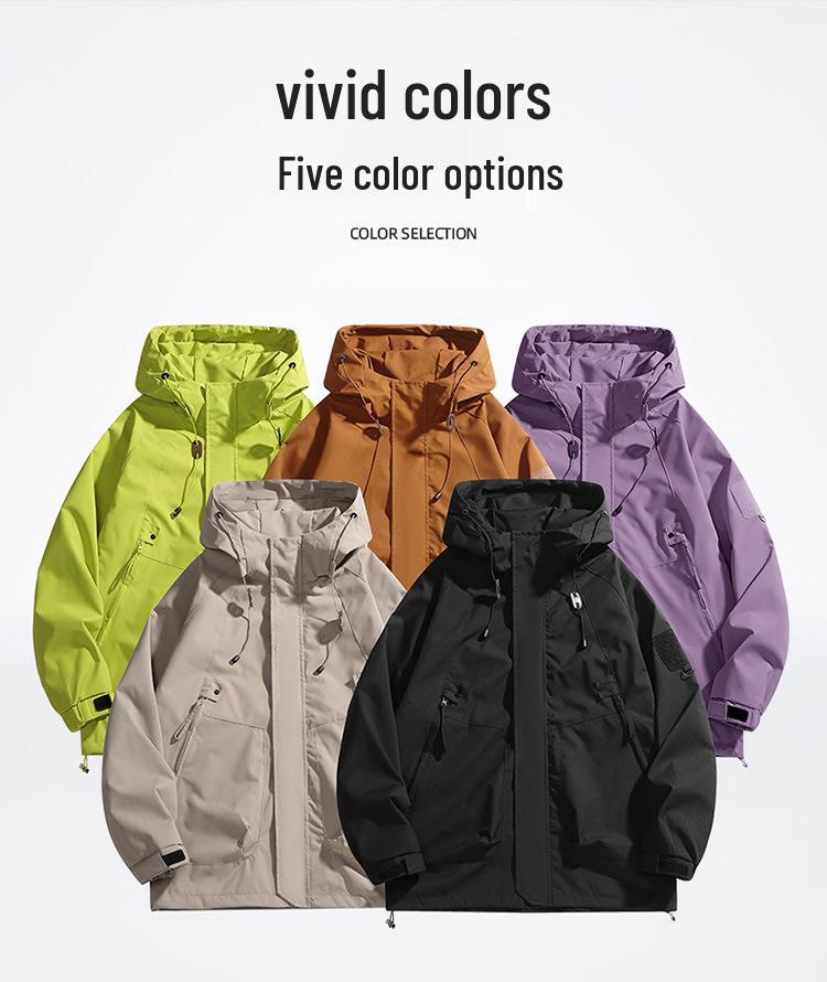 Unisex Windbreaker: Trendy Waterproof Hooded Jacket for Autumn and Spring