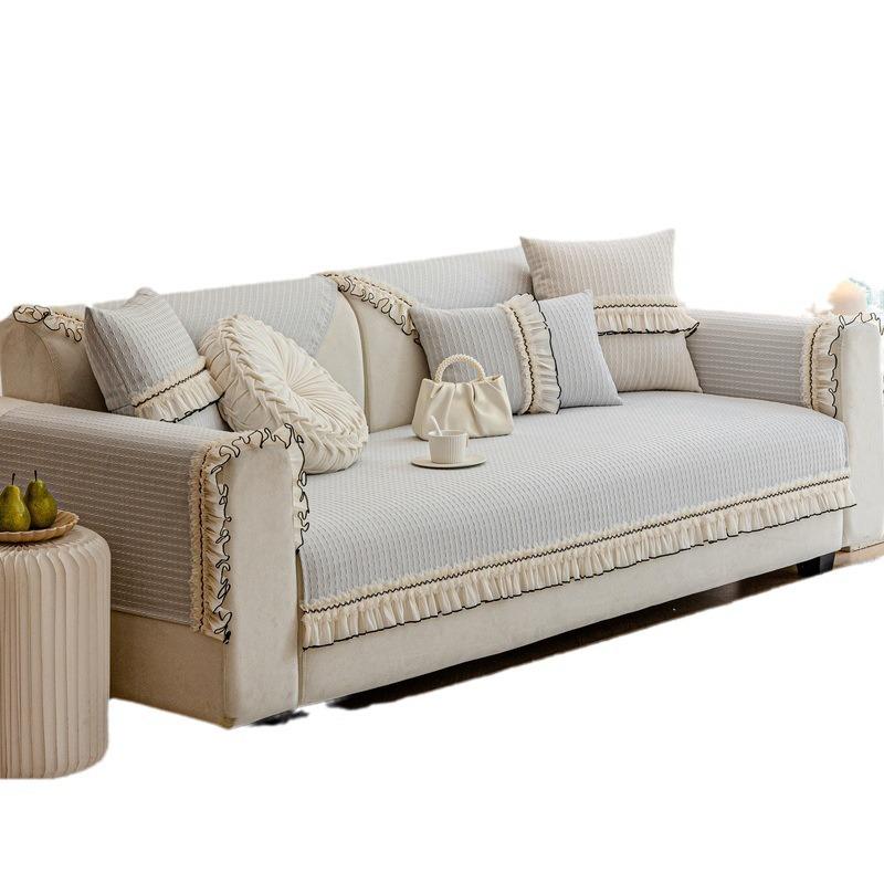 Cream Wind Advanced Feeling Four Seasons Universal Sofa Cushion  New Fungus Edge Sofa Cover Non-Slip Sofa Seat Cushion