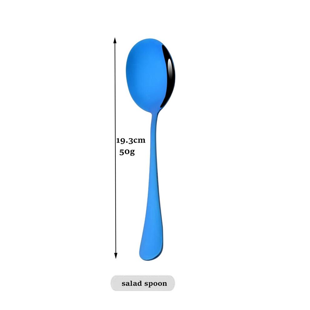 1Pcs Colorful Dinnerware Stainless Steel Salad Spoon Dessert Spoon Kitchen Tableware Ice Cream Tea Coffee Spoon Kitchen Gadgets