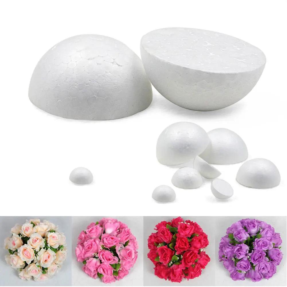1pc 15cm/18cm/20cm/25cm Half Round Polystyrene Foam Ball For DIY Christmas Natal Kids Painted Wed Party Flower Ball Decor