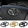 1PC 6.5x4.5cm Buckle Car Steering Wheel Emblem Decals Badge For Toyota Camry Corolla CHR Rav4 Vios Crown Highlander Tundra Levin