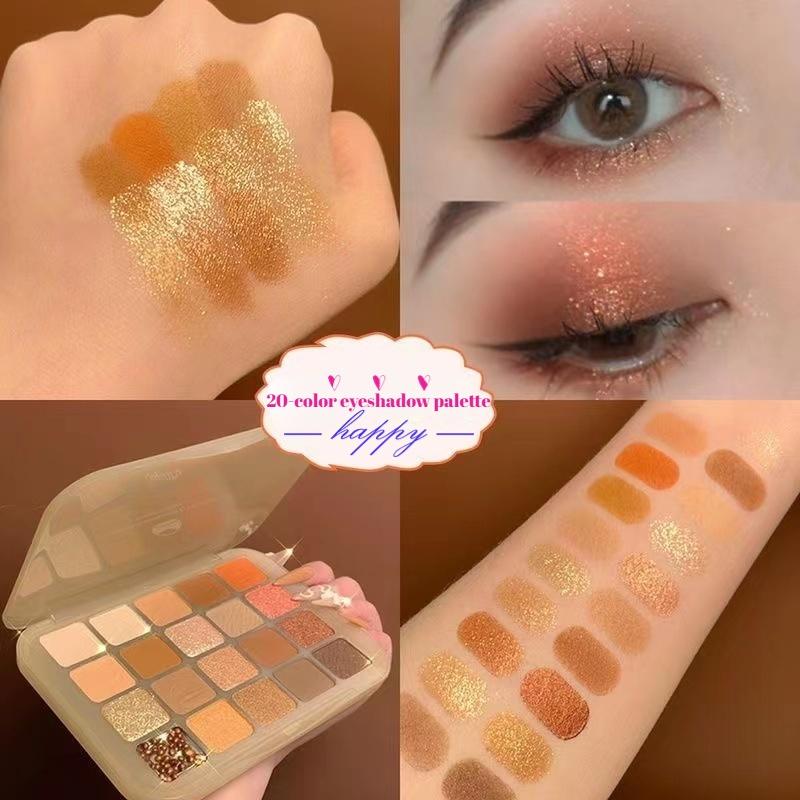Lidschatten-Palette mit 20 Farben, Perlglanz, matt, wasserfest, ohne Make-up, natürlich aufhellend, Sleeper Silkworm Contouring Eyeshadow, dauerhaftes Make-up