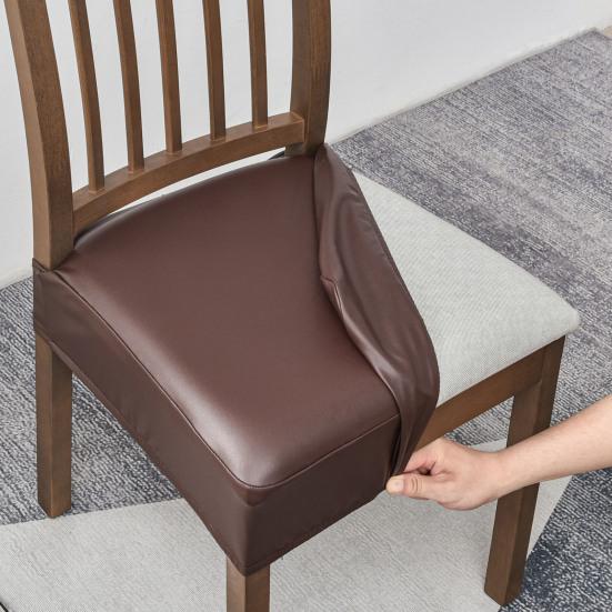 Housse de siège élastique en similicuir antidérapante imperméable résistante à l'huile isolation thermique couleur unie résistante aux rayures