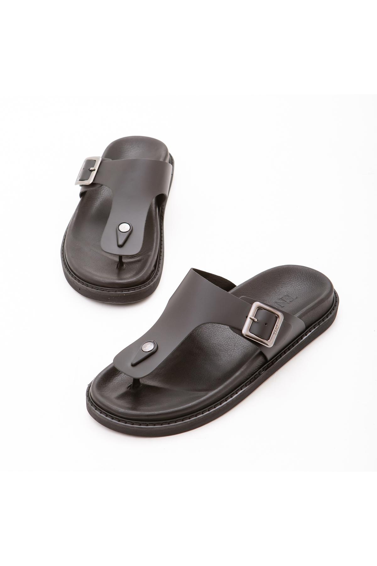 

Men s Genuine Leather Flip Flops 45