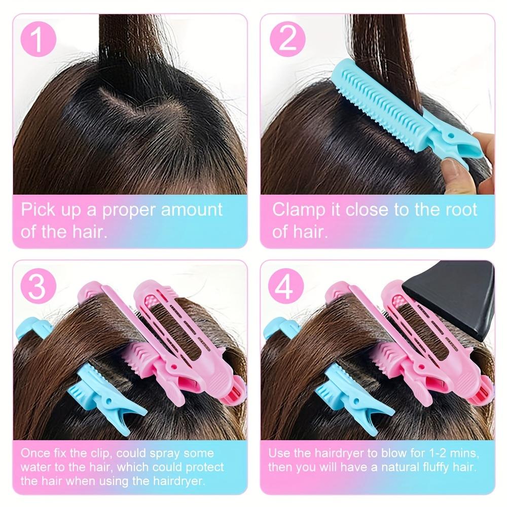 8 Stück flauschige, volumengebende Haarwurzelclips – selbsthaftendes Haarstyling-Tool für sofortige Ponyfrisuren und selbstgemachte Lockenwickler für Frauen