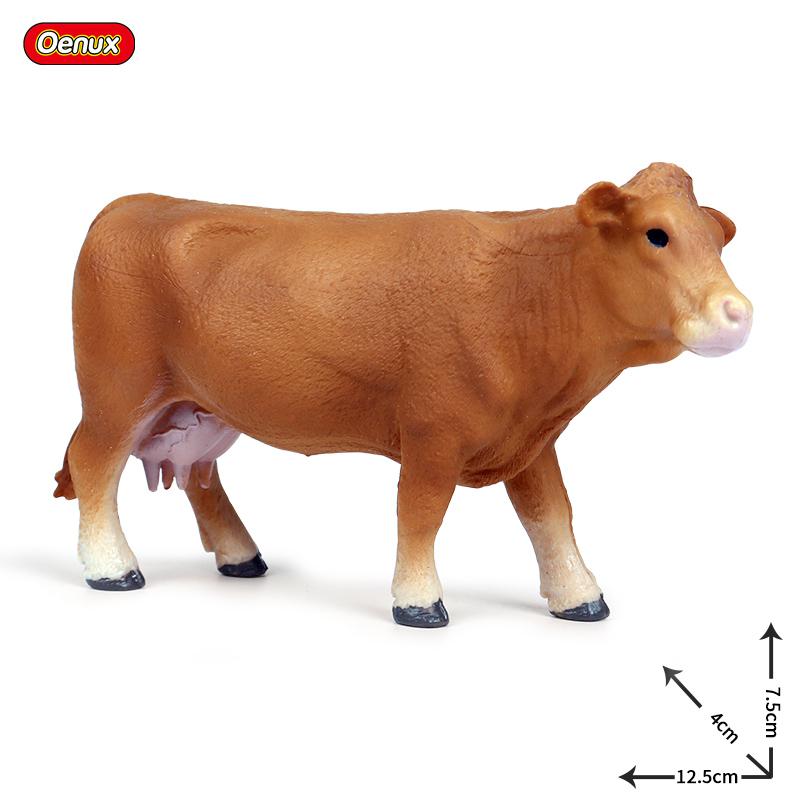 Oenux Simulation Cute Farm Animals Milk Cow Cattle Calf Angus Bull OX Buffalo Model Action Figures Educational Cute Toy Kid Gift