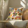 Oriental Festive Lion Print Cushion Cover Silky Elegant Comfort Sofa Bed Invisible Zipper Beach Pillowcase