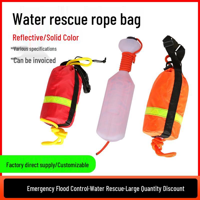 Water Rescue Lifesaving Rope with Floating Buoy and Throw Bag