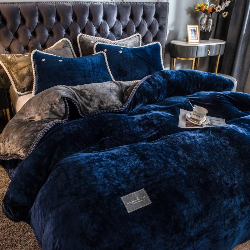 Modische Quilts mit plüschigem Quiltkern, dickere Bettdecke, Winterdecke, warm, Frühlings-Herbst-Quiltbezug, abnehmbare, waschbare Bettwäsche