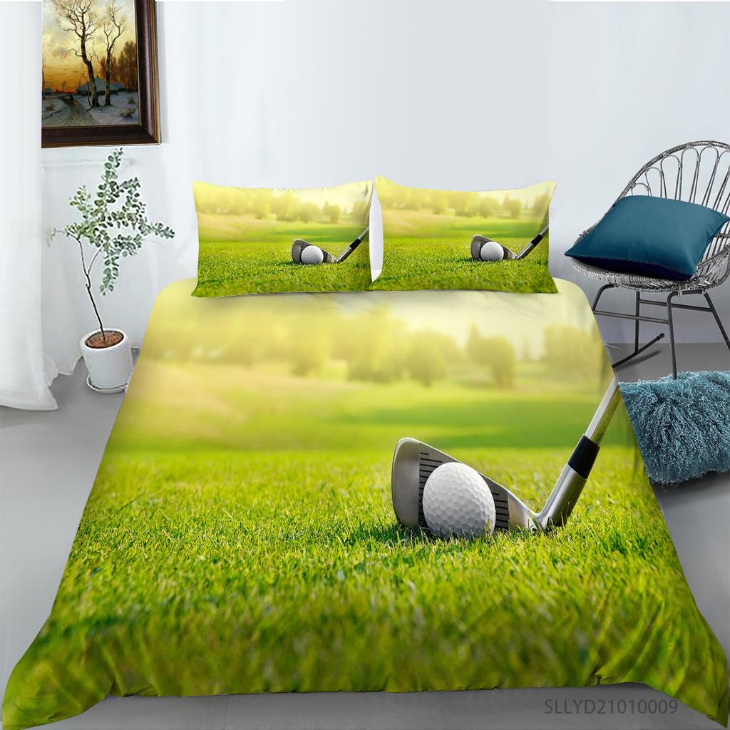 Golf Series Digital Printing Bedding Two Or Three-Piece Set Polyester Cocoa