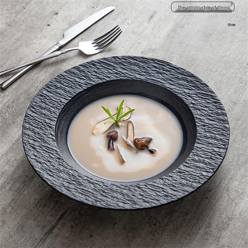 ZISIZ Stone Pattern Deep Dining Plate