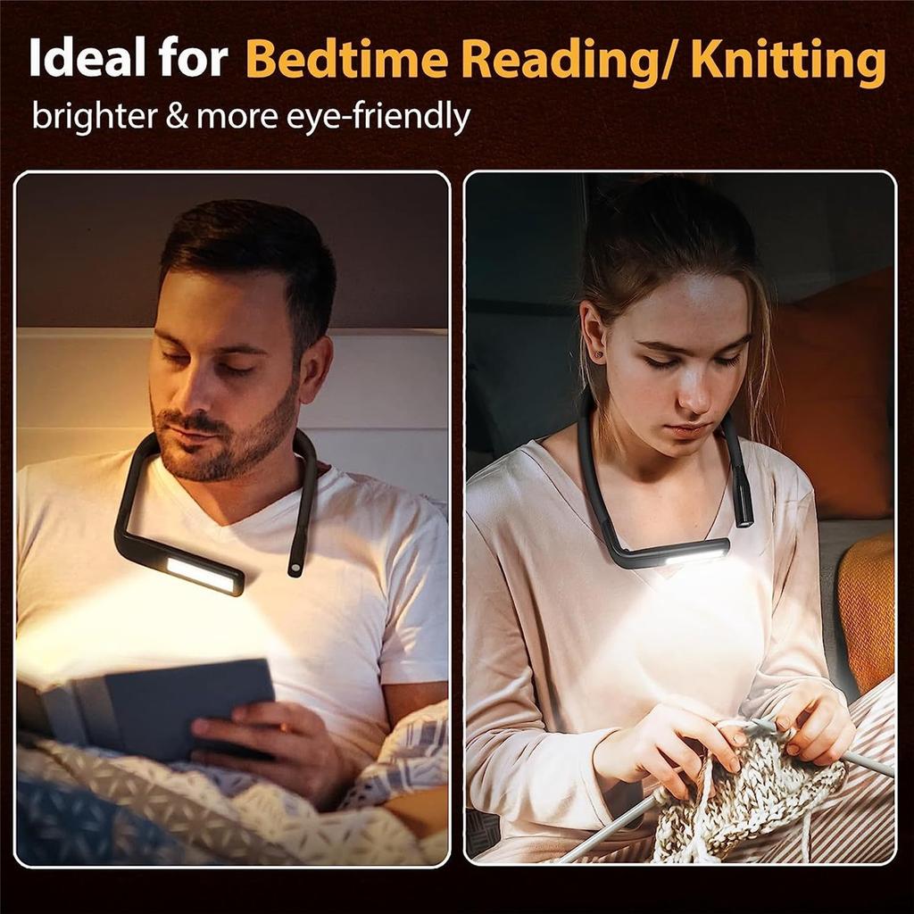 LED Neck Reading Lights Rechargeable Flexible Reading Lamp Bendable Adjustable Portable Hanging Book Light For Camping Lighting