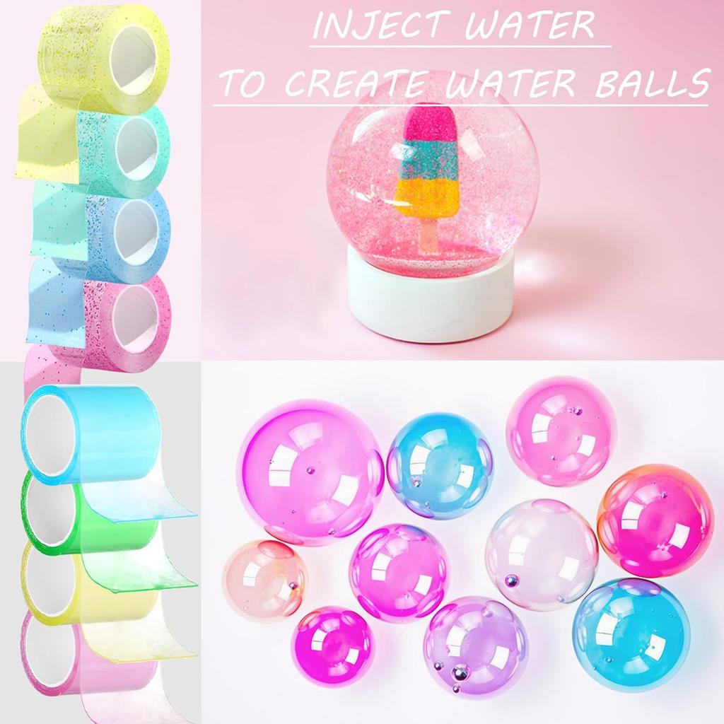 HyDren 10 Pcs Nano Tapes, Multicolor Nano Tape Bubble Kit, No Heating Required, Suitable for Beginners and Children, Colorful Double Sided Tape(65.6