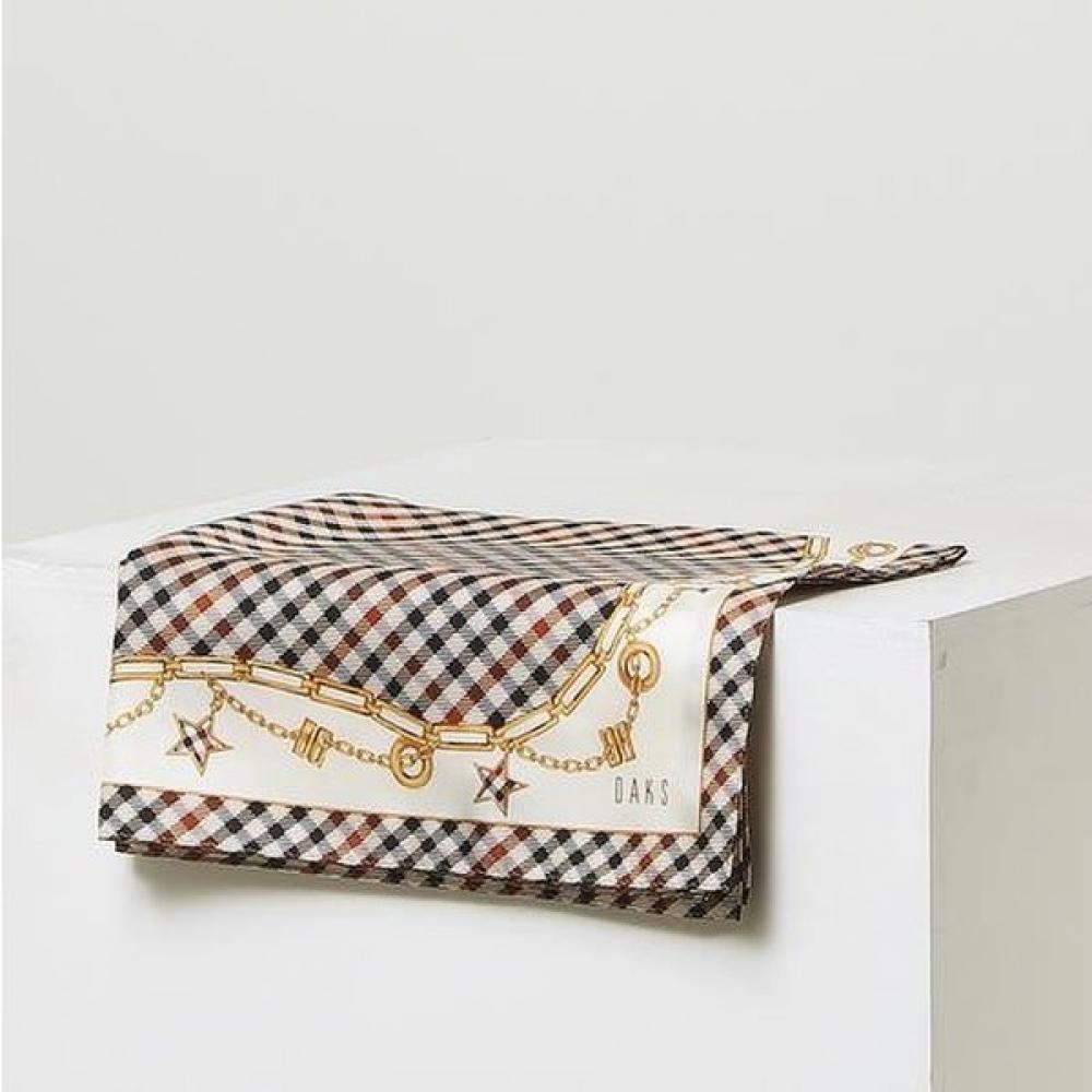 

Daks Silk Beige Check Pattern Square Scarf Dcsf141 Single option