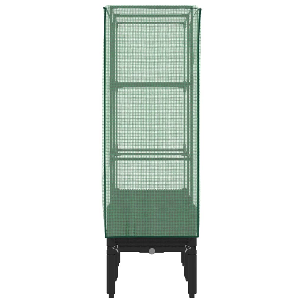 Vidaxl Raised Planter with Greenhouse, Rattan Look, 80X40X140 Cm